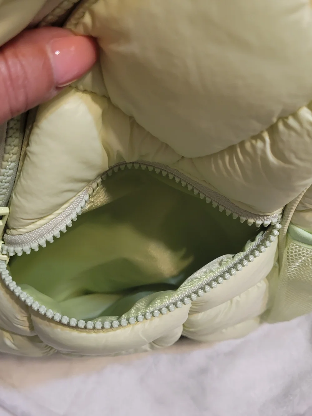 Simply Southern Light Green Quilted Sling Backpack